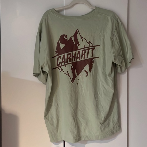 NWOT Mens Carhartt Loose Fit Pocket T Shirt Short Sleeve Size L Seafoam Green - Picture 2 of 3
